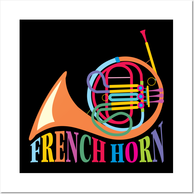 French Horn Music Wall Art by evisionarts